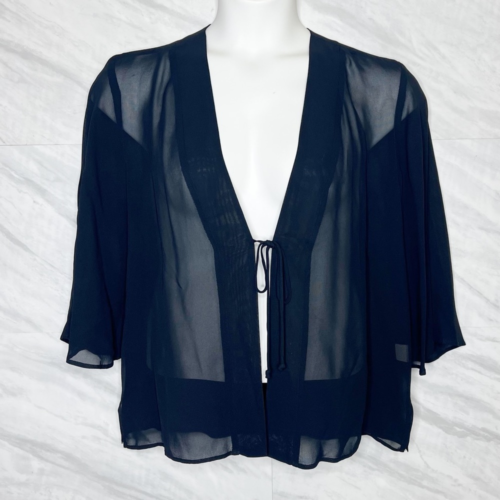 Naturally Petite Sheer Cardigan Kimono Large